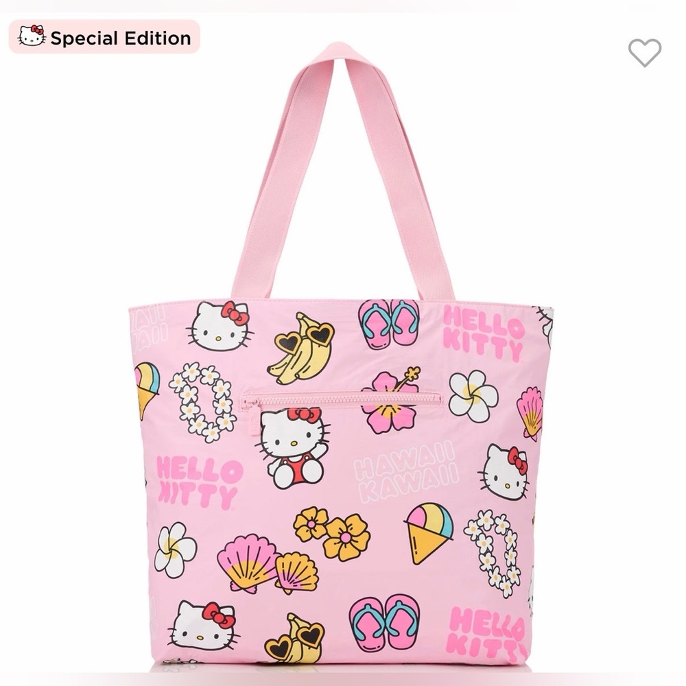 Hello Kitty Pink Tote Bag Hawaii Icons Day Tripper Travel Carry-On NWT - Picture 7 of 9